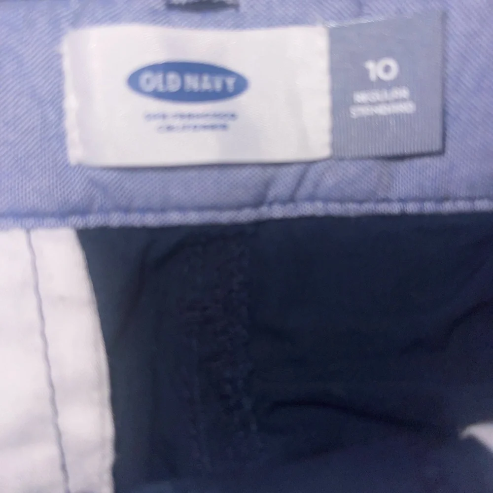 Old Navy Boys Navy Blue Palm‎ Tree Bermuda Shorts Adjustable Waist Sz 10